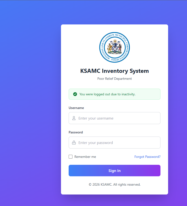KSAMC government inventory system